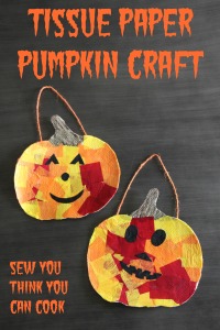 Tissue Paper Pumpkin Craft | Sew You Think You Can Cook | http://sewyouthinkyoucancook.com